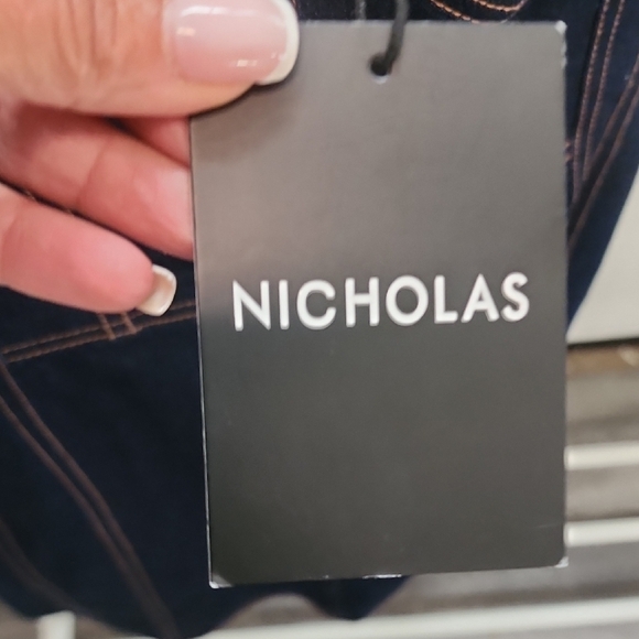 Nicholas Alina Sleeveless Indigo Mini Dress Size 4 With Panels - Picture 3 of 8